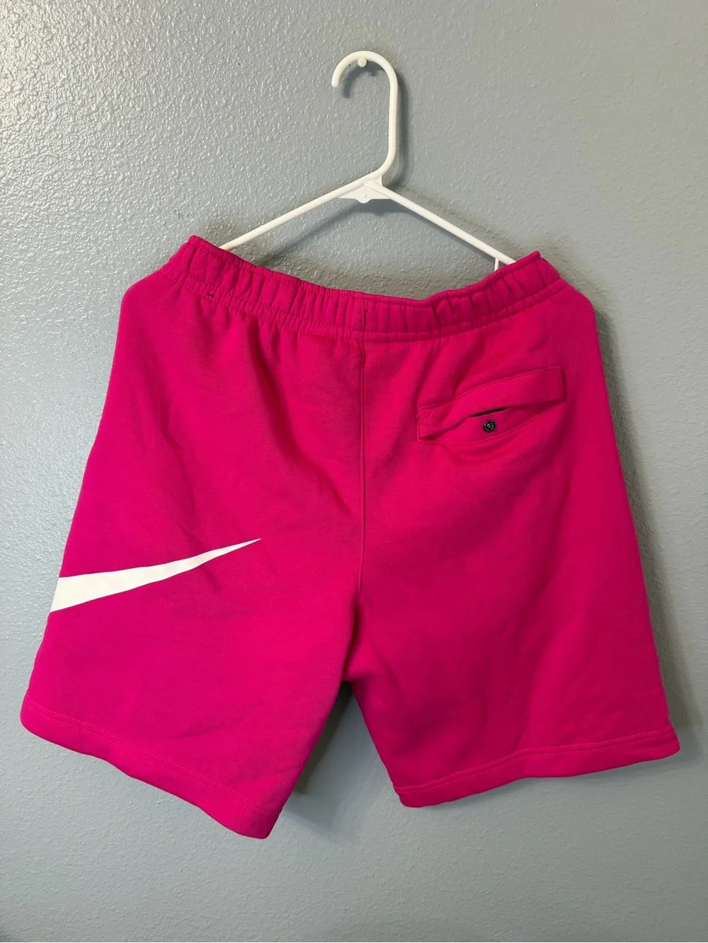 Nike Hot Pink Athletic Shorts with White Swoosh - Picture 2 of 3